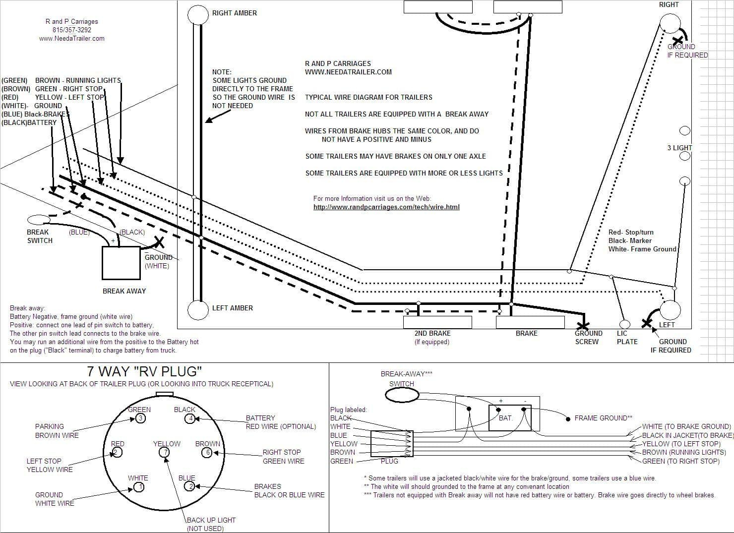 7 Pin Trailer Wiring Diagram With Brakes And Battery