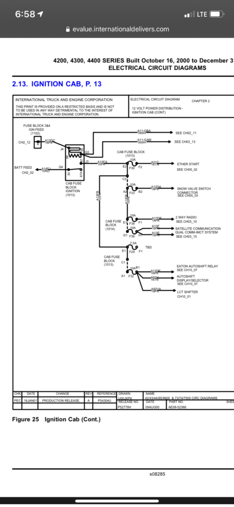International Truck Ignition Switch Wiring Diagram