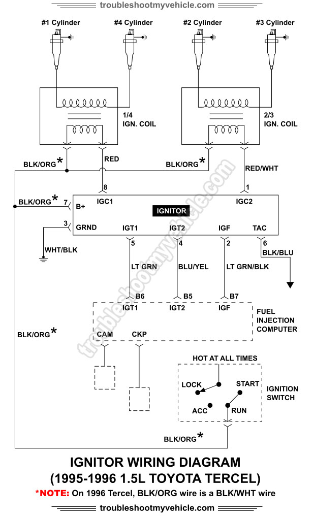 Ignitor Wiring Diagram 1995 1996 1 5L Toyota Tercel