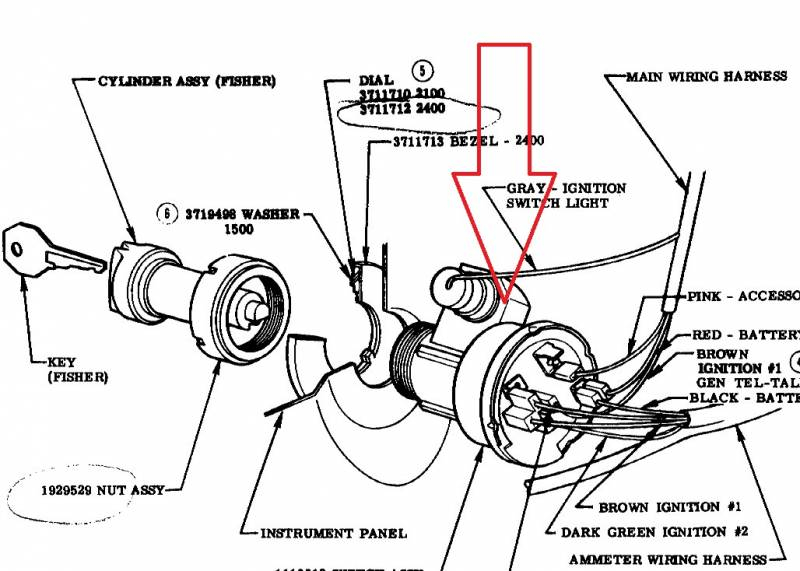 1955 56 Chevy Ignition Switch Image 2