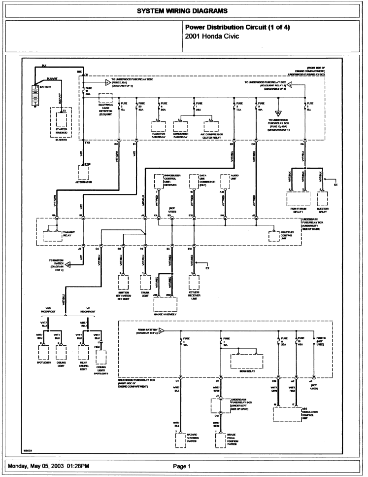 2001 Honda Civic Wiring Diagram Information Guide Free PDF Manual