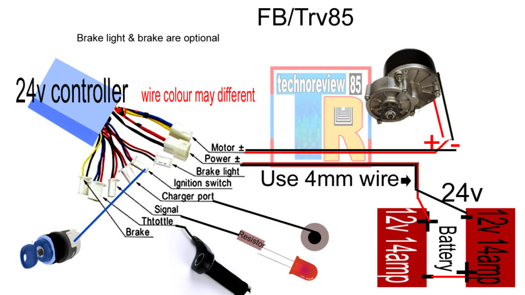 Connection Wiring Of 24 V Electric Bi Cycle By Techno Review 85