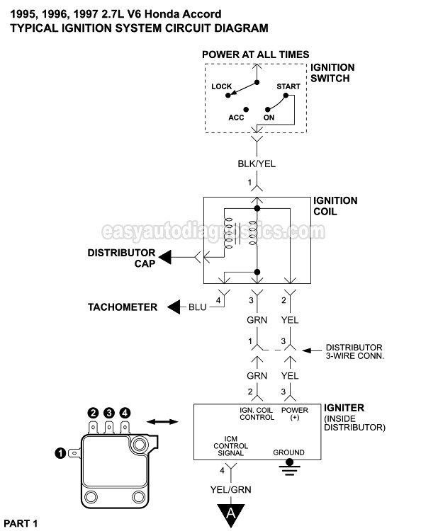 Ignition System Wiring Diagram 1995 1997 2 7L Honda Accord