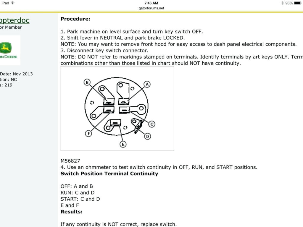 John Deere 60 Ignition Switch Wiring Diagram