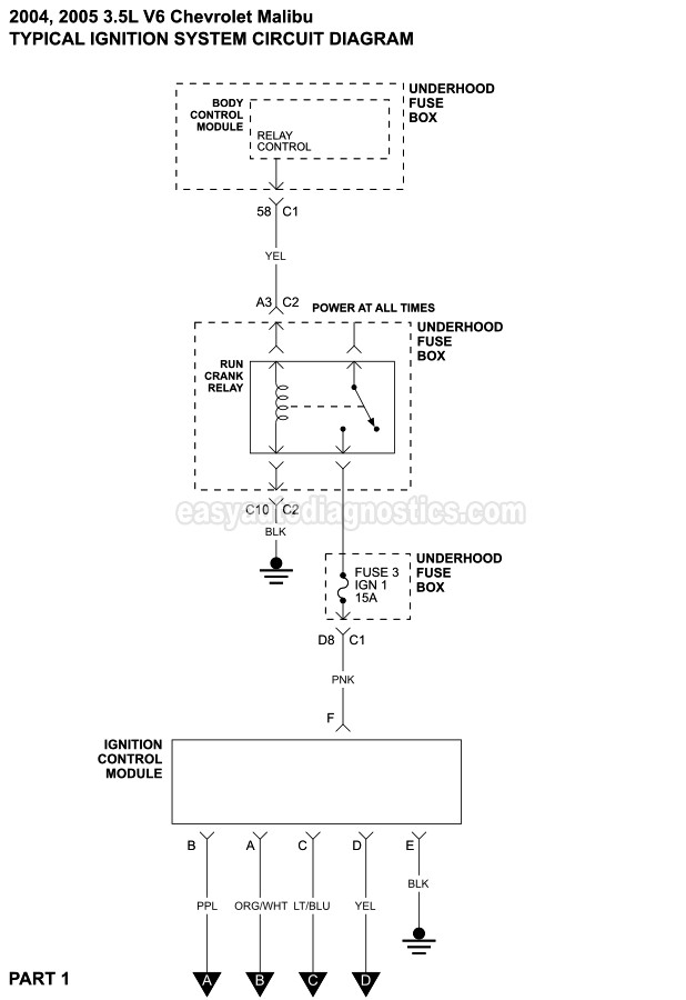 Part 1 Ignition System Wiring Diagram 2004 2005 3 5L Malibu