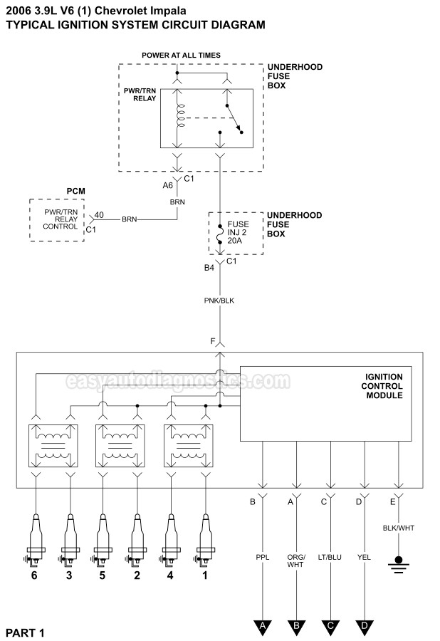 Part 1 Ignition System Wiring Diagram 2006 2009 3 9L Chevrolet Impala