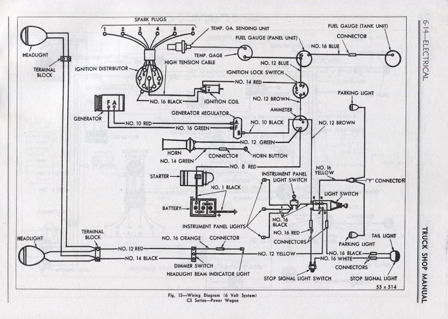 1955 6 Volt Ignition Wiring Diagram