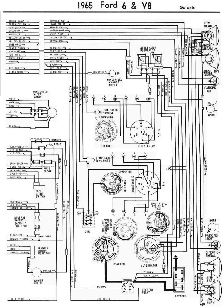 1965 Ford Galaxie Complete Electrical Wiring Diagram Part 2 All About