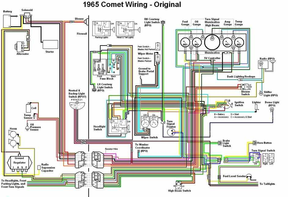 Mercury Comet 1965 Original Wiring Diagram All About Wiring Diagrams